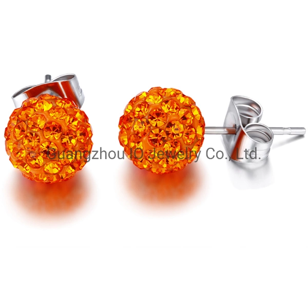 Round Clear Cubic Zirconia Stud Earring Surgical Stainless Steel 316L