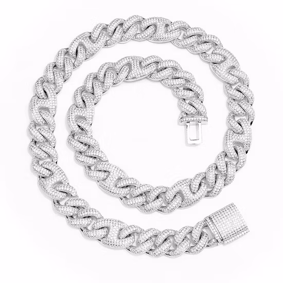 Fine Jewelry Solid Silver 925 Vvs Moissanite Pig Nose Ice out Necklace