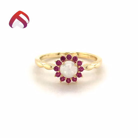 Mode Ins Simple Design minimaliste fiançailles opale en argent Sterling 925 bijoux en gros mariage Couple ensemble bijoux bague