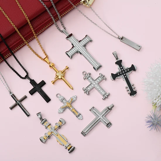Bijoux religieux Pendentif Croix en Acier Inoxydable