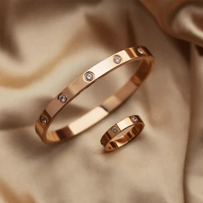 Créateur de bijoux de mode dames femmes cristal CZ zircon cubique acier inoxydable amour vis célèbre marque Bracelets & Bracelets