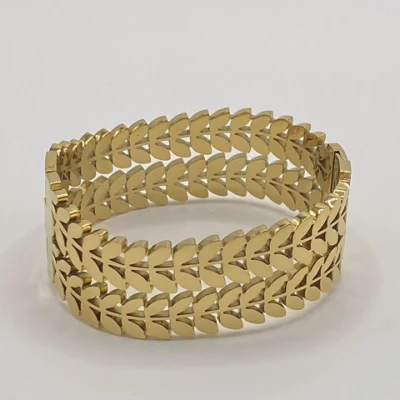 Bracelet de luxe pour femme Bracelet de couleur or en acier inoxydable avec chaîne de mode