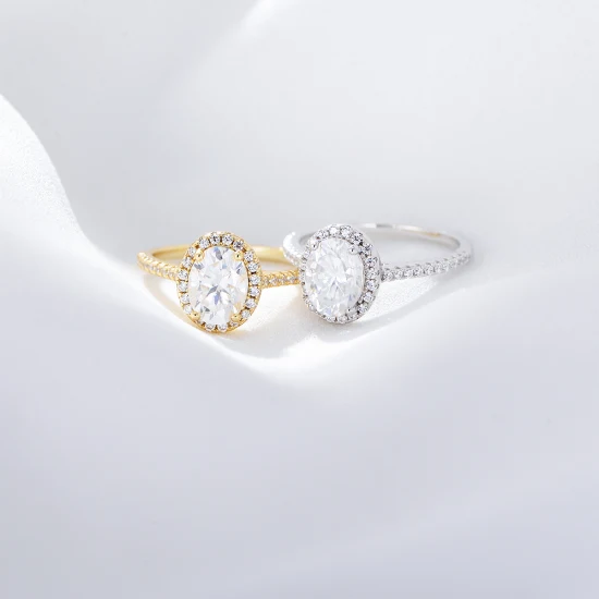 Bijoux fins de luxe 14K plaqué or Zircon diamant 925 bagues de fiançailles en argent Sterling pour femmes