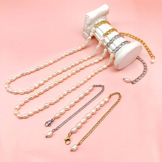 Fabricant personnalisé 18K plaqué or PVD perle en acier inoxydable Fashion Women's collier fournisseur de bijoux