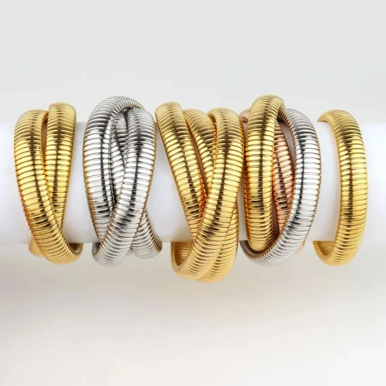 Bracelet de bijoux en acier inoxydable plaqué or de mode pour les femmes
