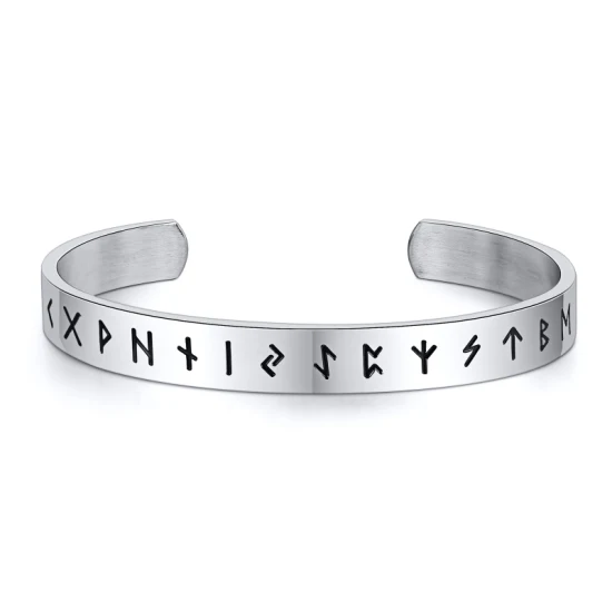 Symbole viking en acier inoxydable Bangle Bracelet de mode pour hommes en acier
